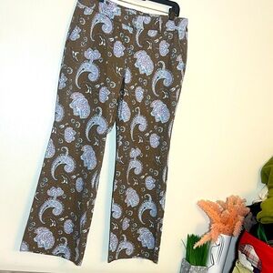 J. Crew Y2K Paisley Wide Leg Palazzo Pants 14